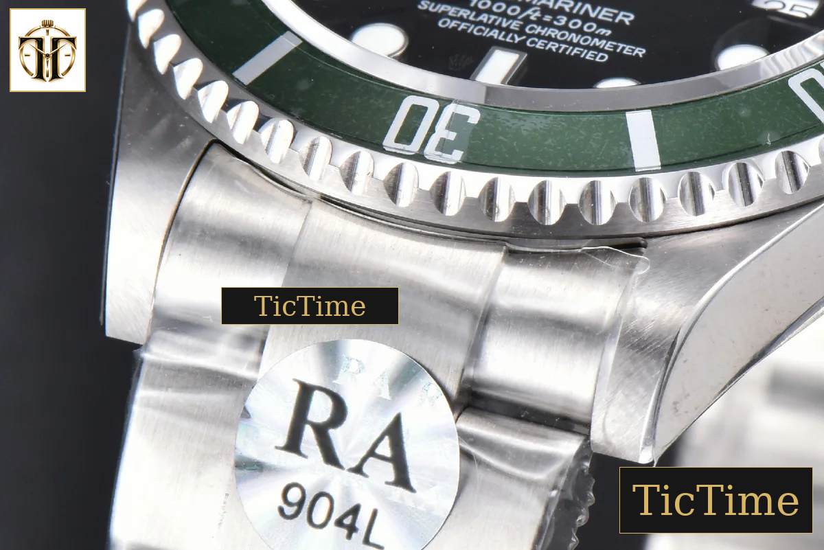 Submariner LV 16610 40mm RAF Green Bezel 904L SS Bracelet No Rehaut SH3135 — foto 11