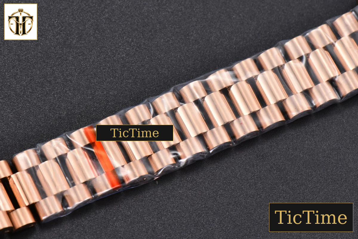 DateJust 904L 31mm GMF RG Fluted Bezel Silver Flowers Dial President Bracelet A2824 — foto 26