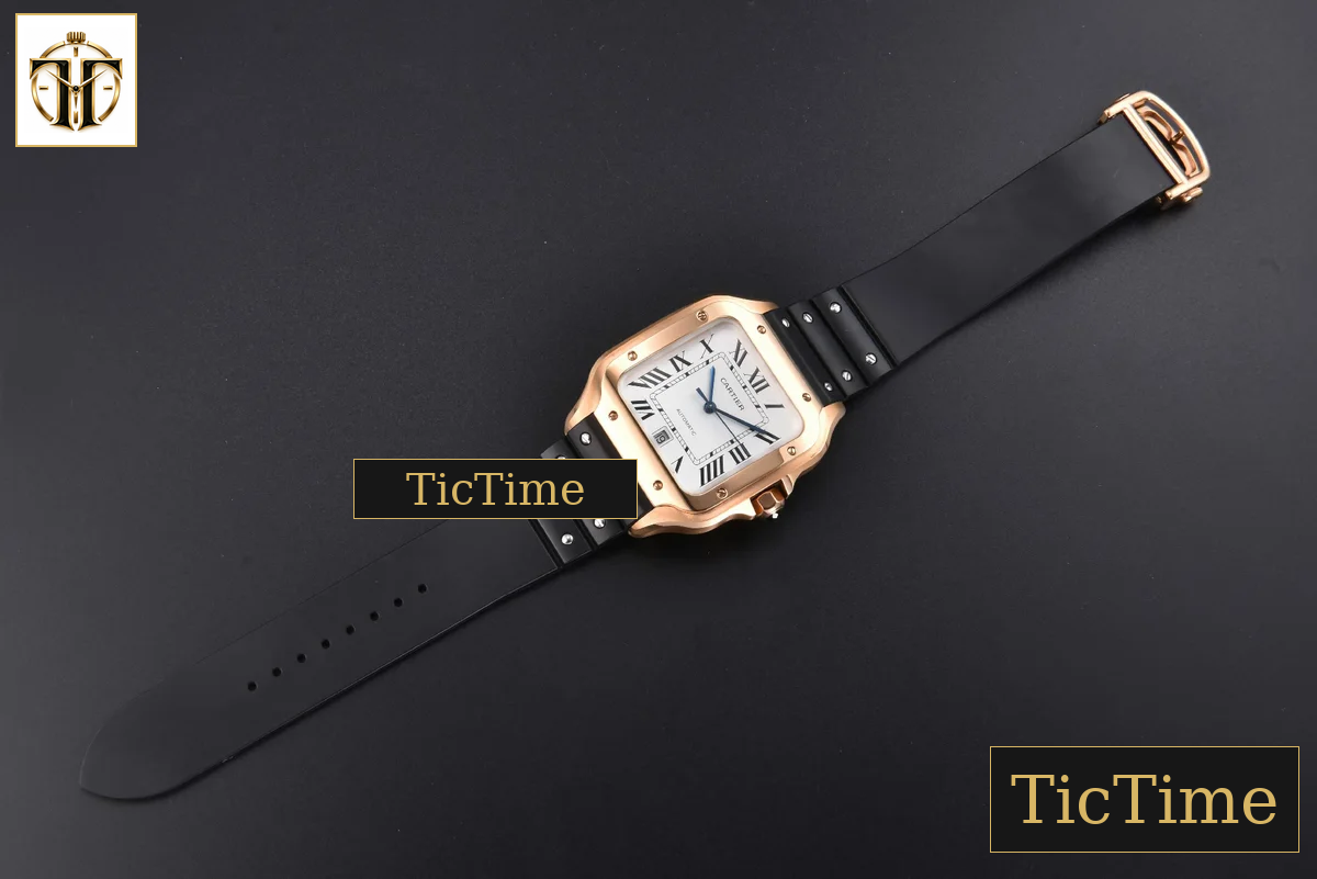 Santos de Cartier XL 40mm AF RG White Dial Black Rubber Strap Miyota 9015 — foto 31