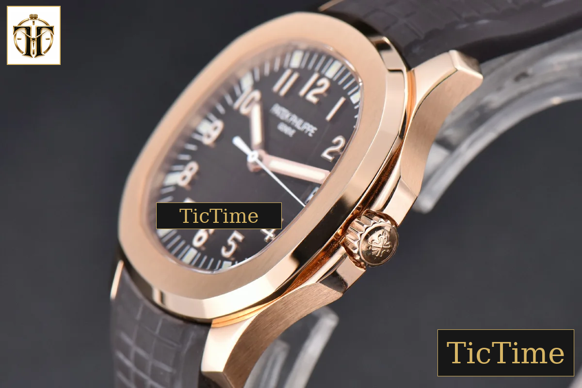 Aquanaut 5167R 40mm 3KF Black Dial Brown Rubber Strap A324 — foto 8