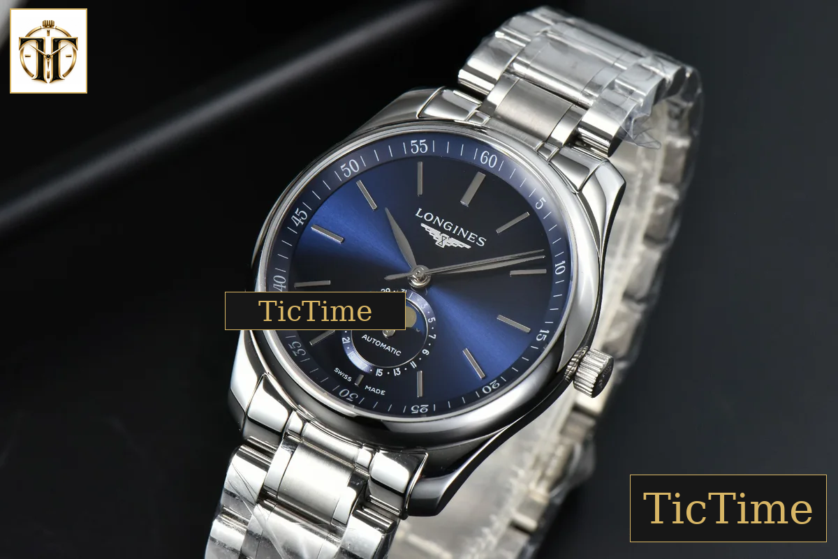 Master Moonphase 40mm GF Blue Dial Stick Marker SS Bracelet A899 — foto 12