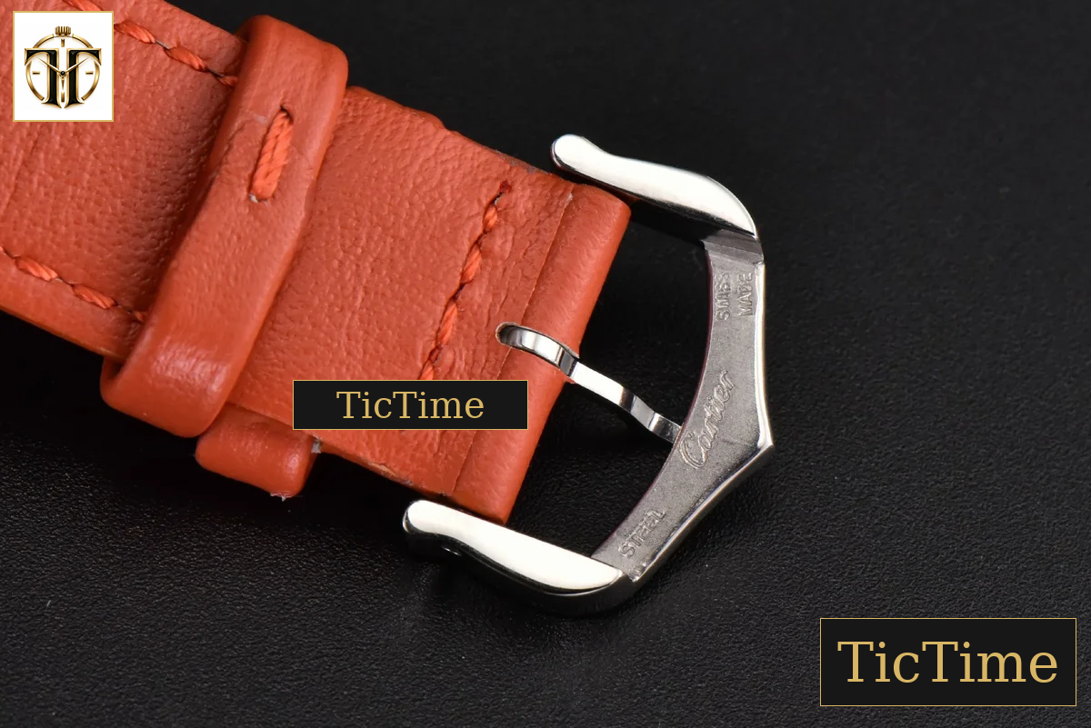 Tank Must Large 33.7×25.5mm K11F White Dial Orange Smooth Calf Strap Quartz — foto 24