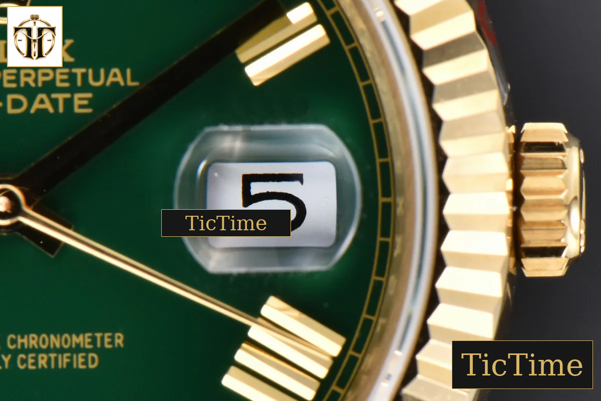 DayDate 40mm GMF YG Green Dial Roma Marker President Bracelet A2836 — foto 10