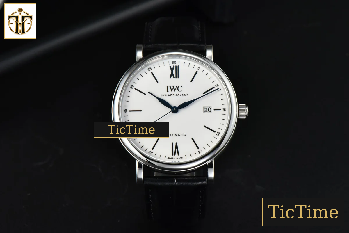 Portofino Automatic 40mm ZF White Dial Blue Marker Black Croc Strap A9019 — foto 3