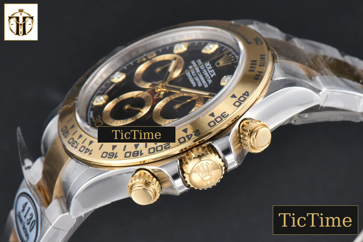 Daytona 116503 40mm Clean Factory YG/SS Black Dial Diamond Marker YG/SS Bracelet A4130 — foto 12