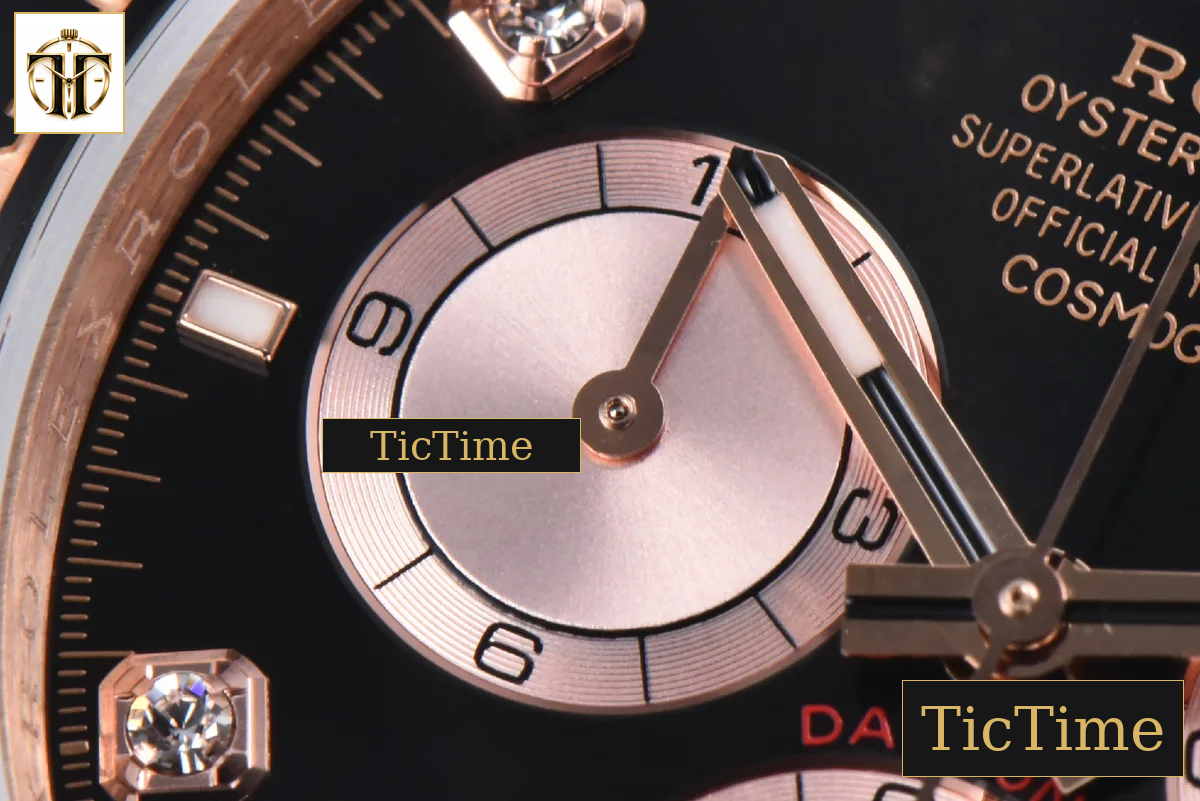 Daytona 126515 40mm BPF RG Black Bezel Black Dial RG Subdial Diamond Marker Black Oysterflex Strap SH4131 — foto 6