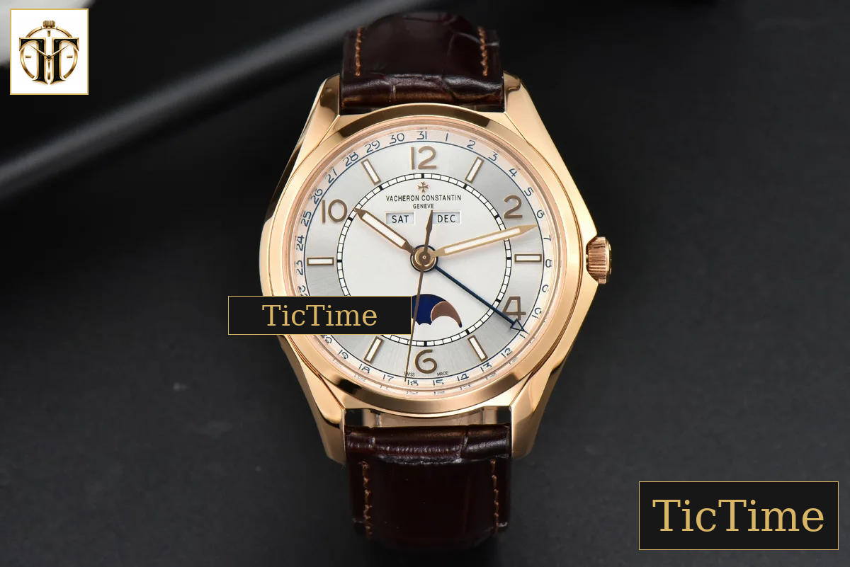 Fiftysix Complete Calendar 40mm ZF RG White Dial Brown Leather Strap A2460 — foto 3