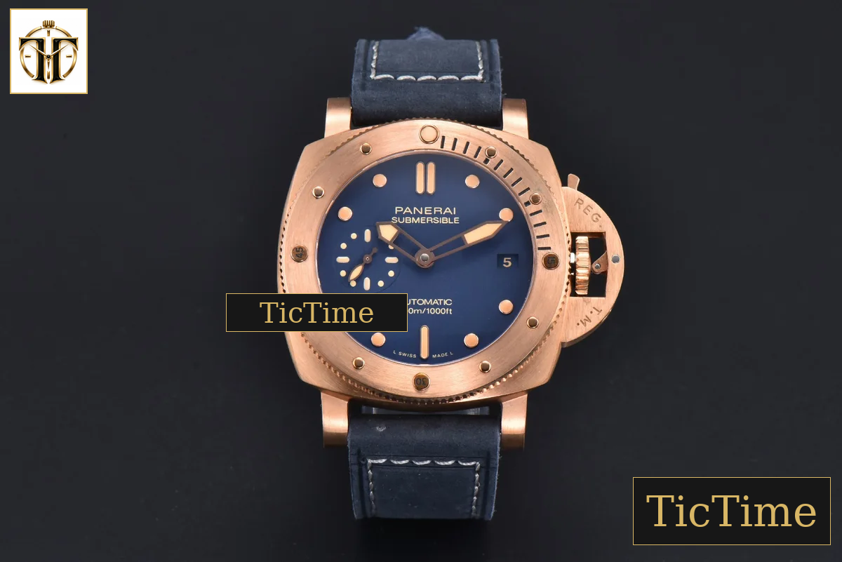 Submersible Quaranta PAM1074 42mm VSF Bronze Blue Dial Blue Leather Strap P900 — foto 3