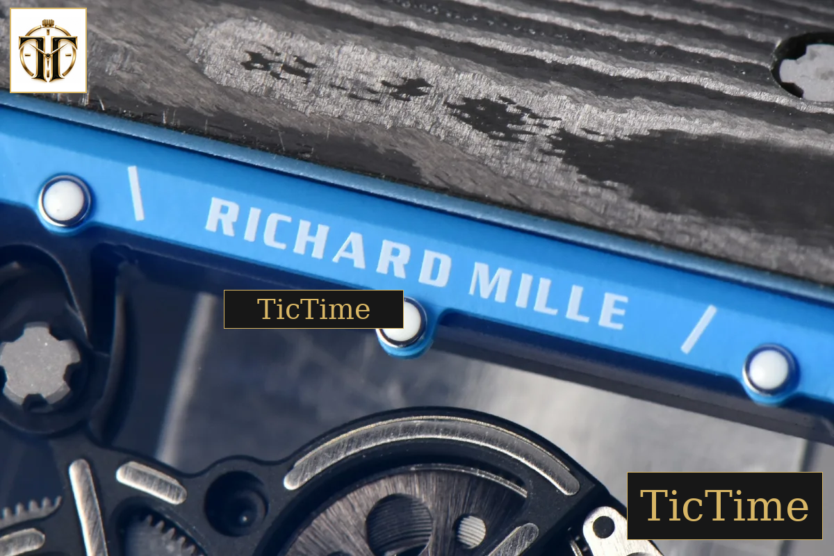 RM055 42.7mm APSF Blue Skeleton Dial Black Bezel Blue Crown White Rubber Strap RMUL2 — foto 5