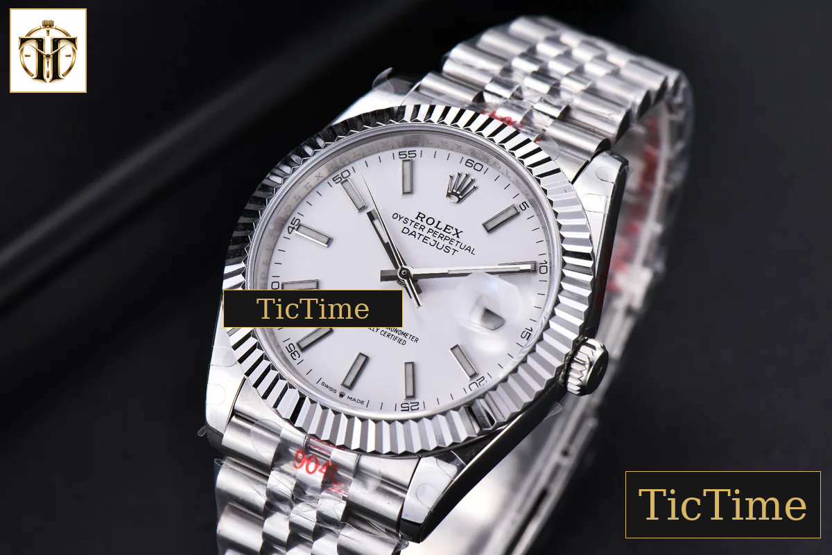 Datejust 41mm GMF SS White Dial Lume Marker Fluted Bezel Jubille Bracelet VR3235 — foto 5