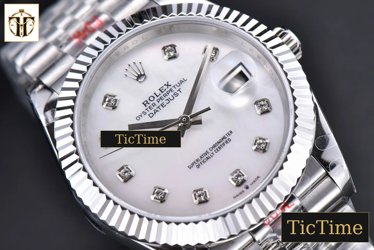 Datejust 41mm GMF SS White Dial Diamond Marker Fluted Bezel Jubille Bracelet VR3235 — foto 11