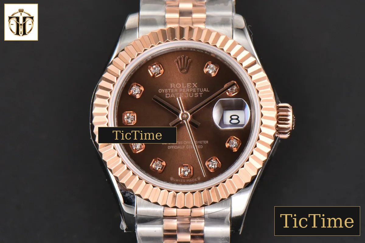 DateJust Ladies 28mm WF RG/SS Brown Dial Diamond Marker Jubilee Bracelet A2236 — foto 2
