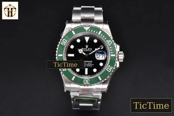 Foto frontal — Submariner LV 126610 41mm King Factory Green Ceramic Green Dial SS Bracelet VR3235