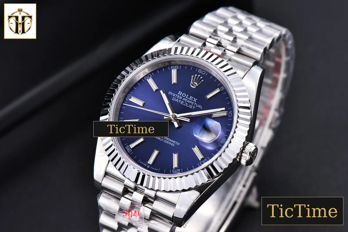 Datejust 41mm GMF SS Blue Dial Lume Marker Fluted Bezel Jubille Bracelet VR3235 — foto 5