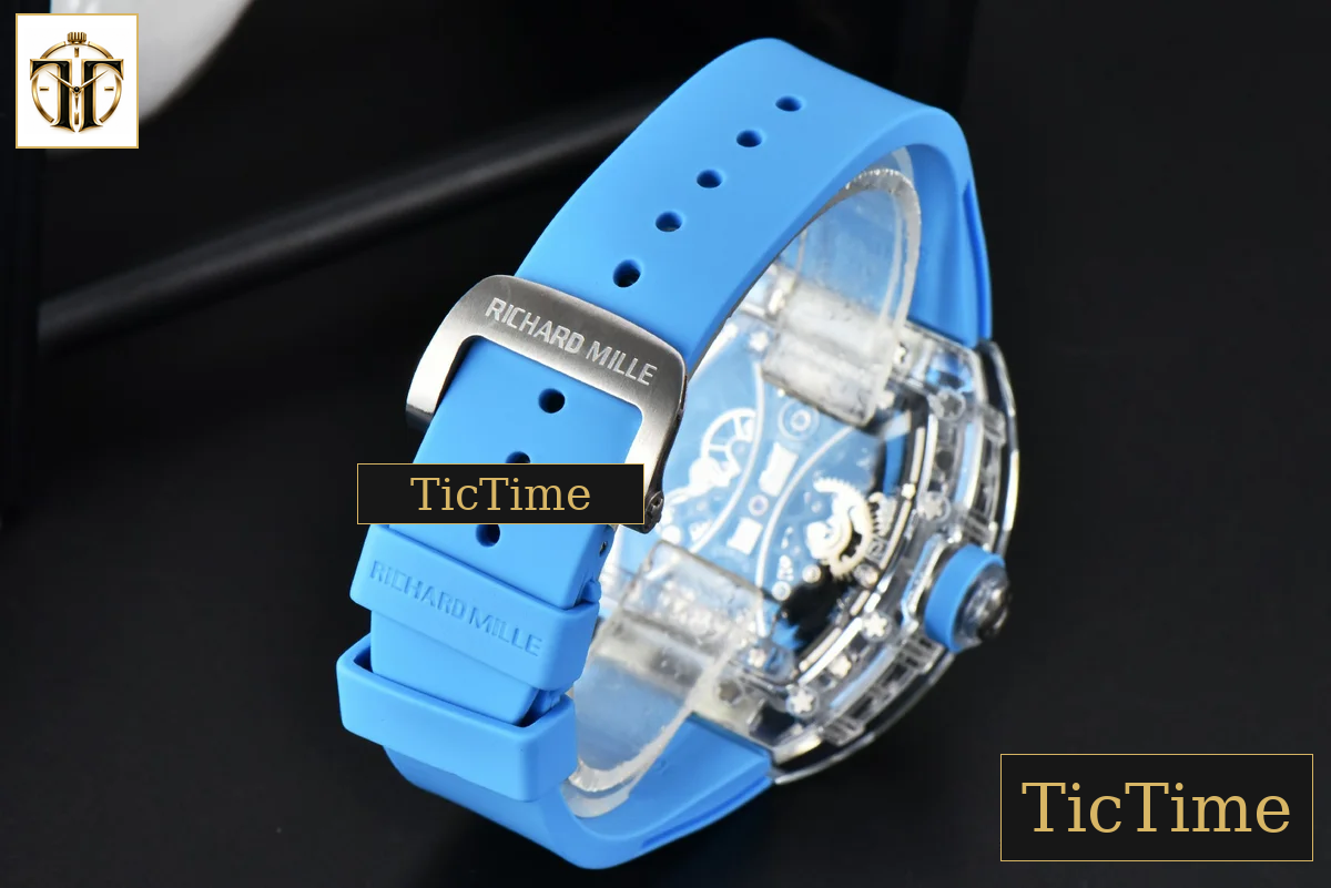 Transparent Case Tourbillon RM053-02 44.5mm JBF Ice Blue Rubber Strap — foto 13