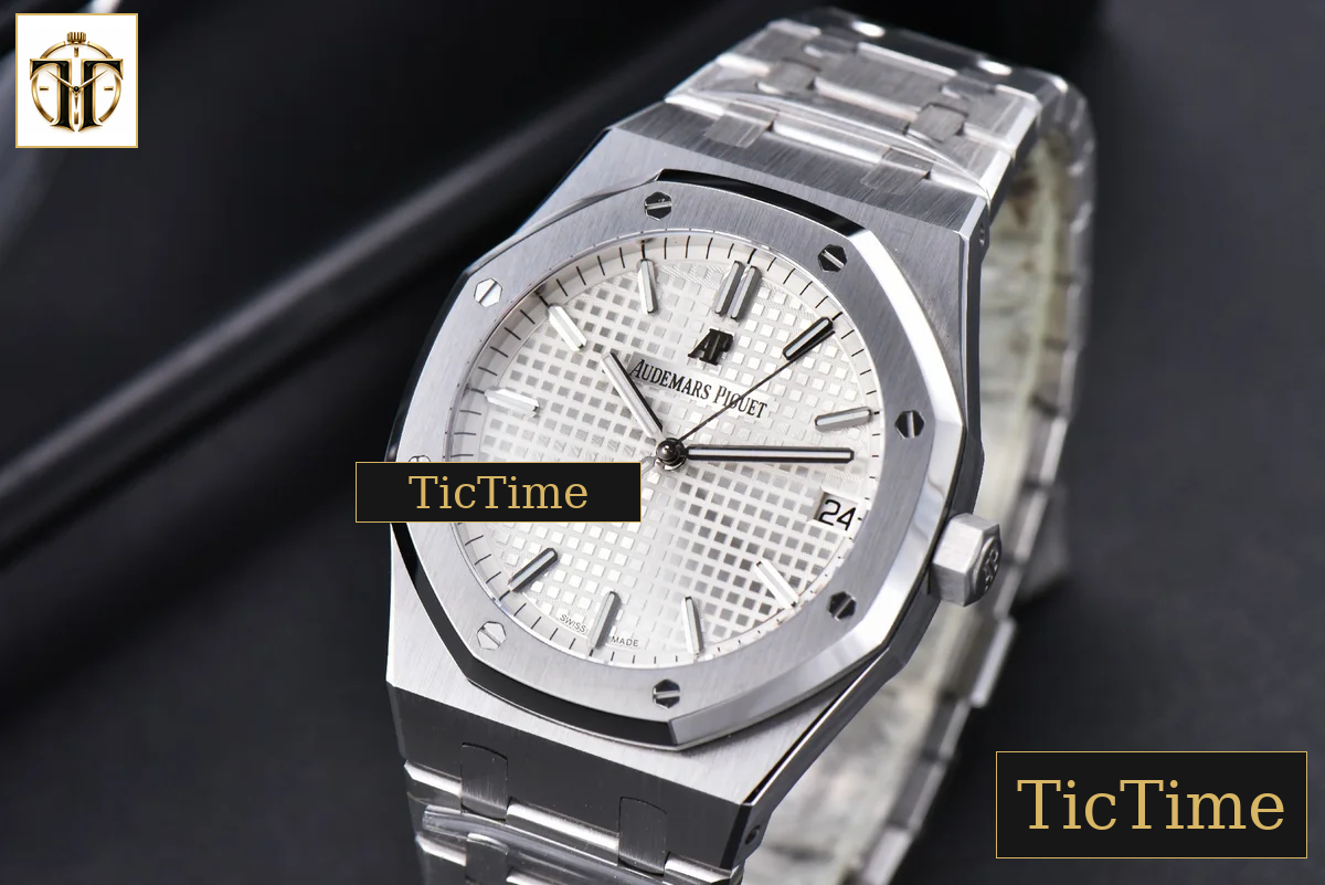 Royal Oak 15500 41mm OMF White Textured Dial SS Bracelet V2 Miyota 9015 — foto 5