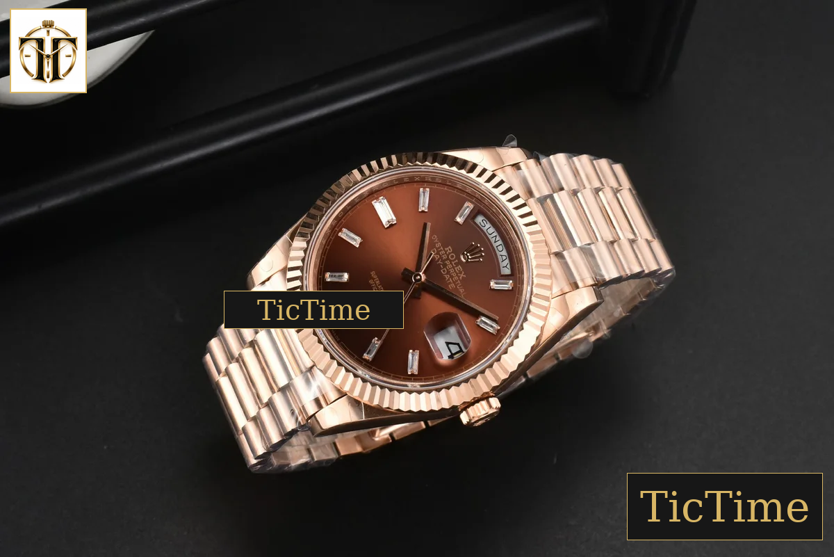 DayDate 40mm BPF RG Brown Dial Diamond Marker RG Bracelet A2836 — foto 35