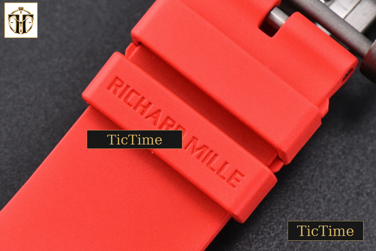 RM055 42.7mm APSF Ceramic Black Bezel Red Skeleton Dial Black Crown Red Rubber Strap RMUL2 — foto 33