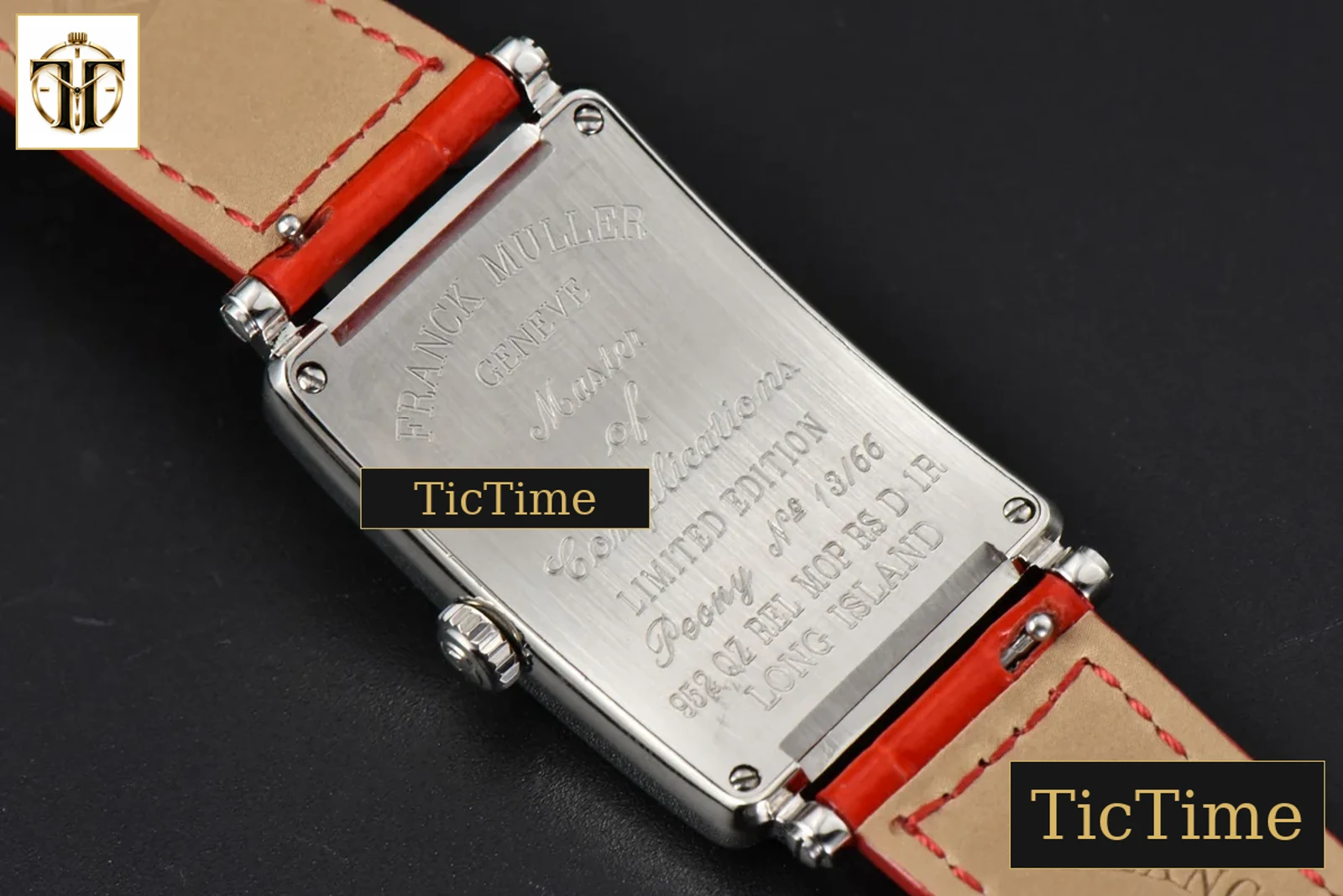Long Island Ladies 26mm ZF Diamond MOP Dial Red Leather Strap Swiss Ronda Quartz — foto 20