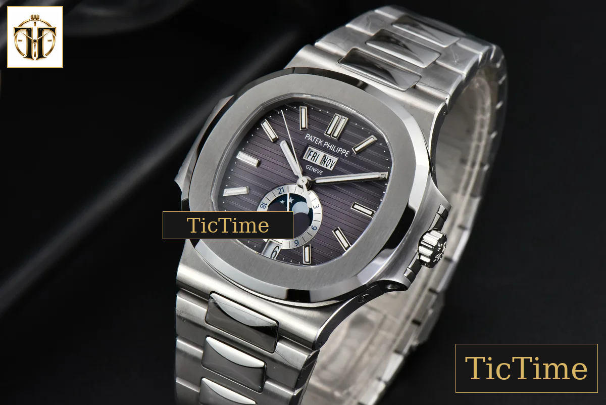 Nautilus Full Function 5726 PPF Gray Dial SS Bracelet A324 — foto 4