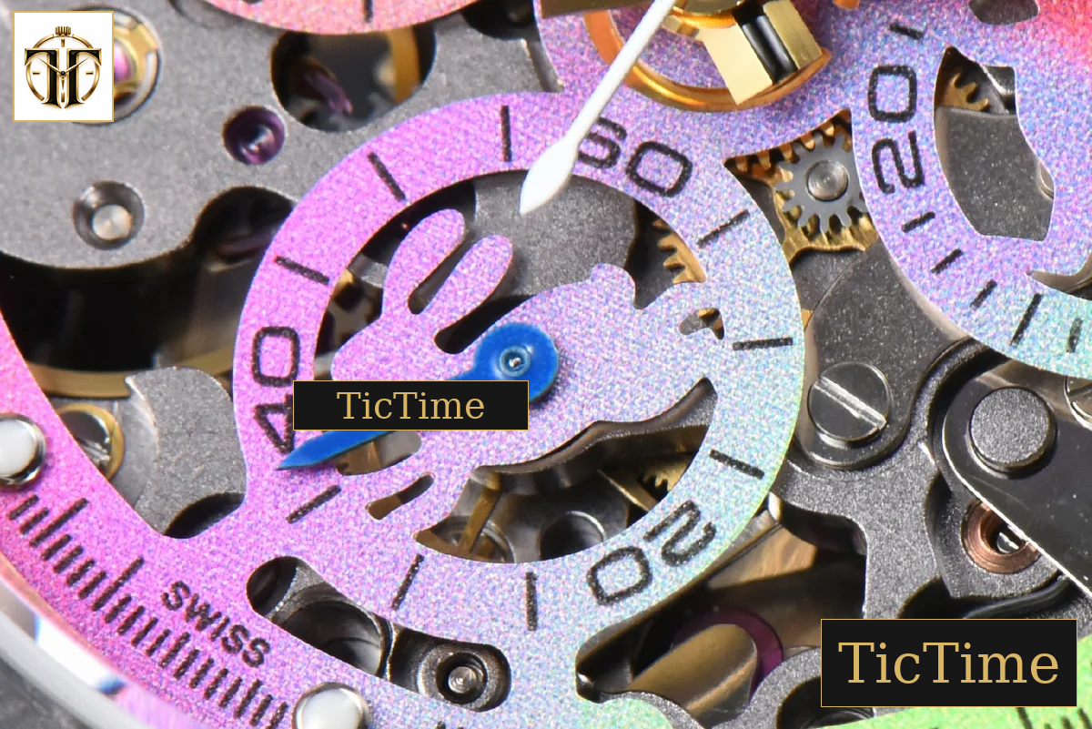 Blaken Daytona 40mm GETF PVD RG Carbon Skeleton Dial Pink Rubber Strap SA4130 — foto 9