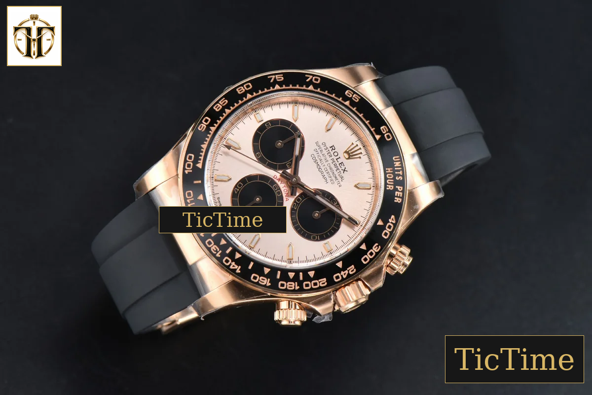 Daytona 126515 40mm Clean Factory RG Black Bezel Black Subdial Black Oysterflex Strap SH4131 — foto 3