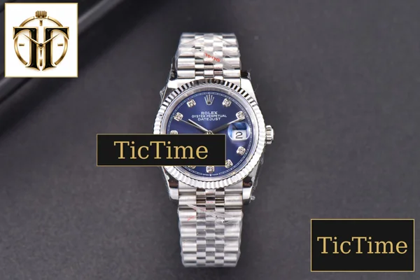 Foto frontal — DateJust 36mm GMF SS Blue Dial Diamond Marker Jubilee Bracelet VR3235