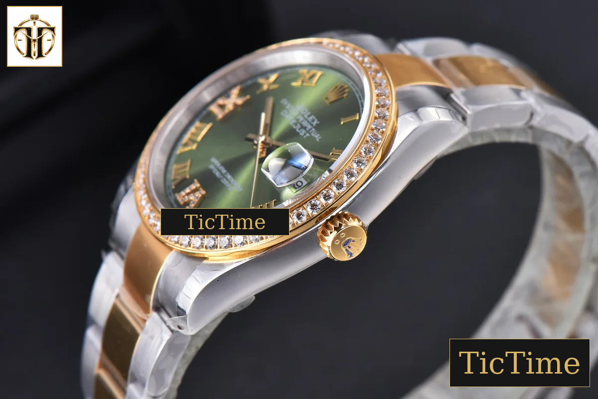 DateJust 36mm EWF SS/YG Green Dial Diamond Roma Marker Diamond Bezel Oyster Bracelet A3235 — foto 12