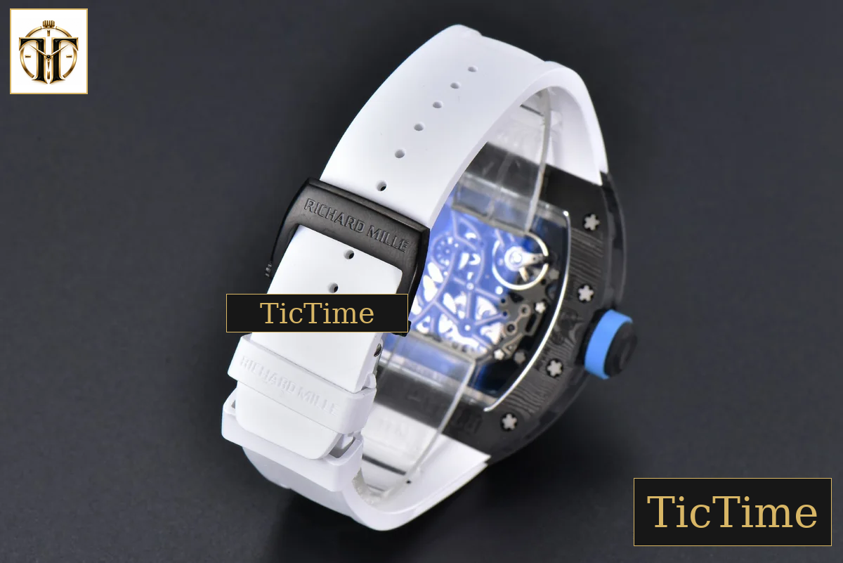 NTPT RM055 42mm RMF Blue Skeleton Dial White Rubber Strap RMUL2 — foto 32