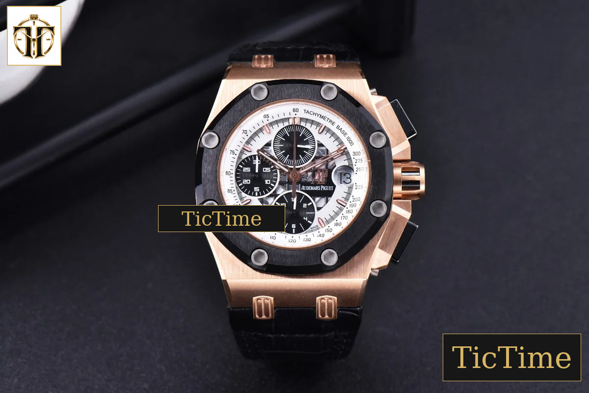 Royal Oak Offshore Ruben Barrichello II 44mm JF RG White Skeleton Dial Black Leather Strap V2 A3126 — foto 3