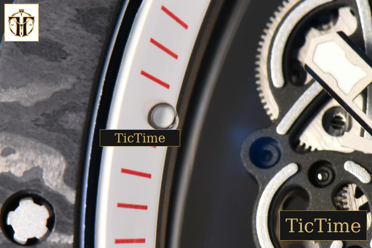 NTPT RM055 43mm ZF White/Red Bezel Black Crown Black Rubber Strap V6 RMUL2 — foto 8