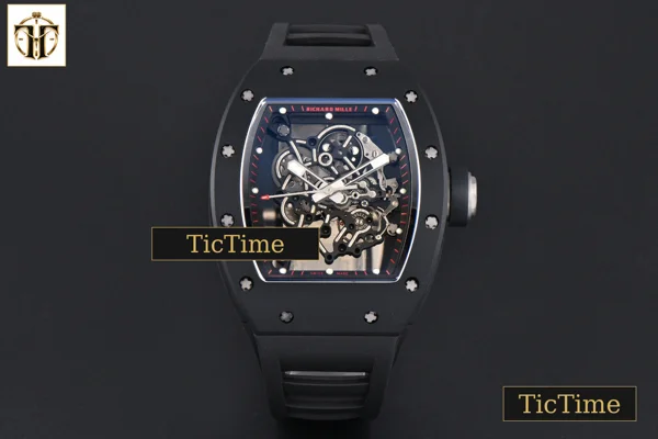 Foto frontal — RM055 42.7mm APSF Ceramic Black Bezel Black Skeleton Dial Black Crown Black Rubber Strap RMUL2
