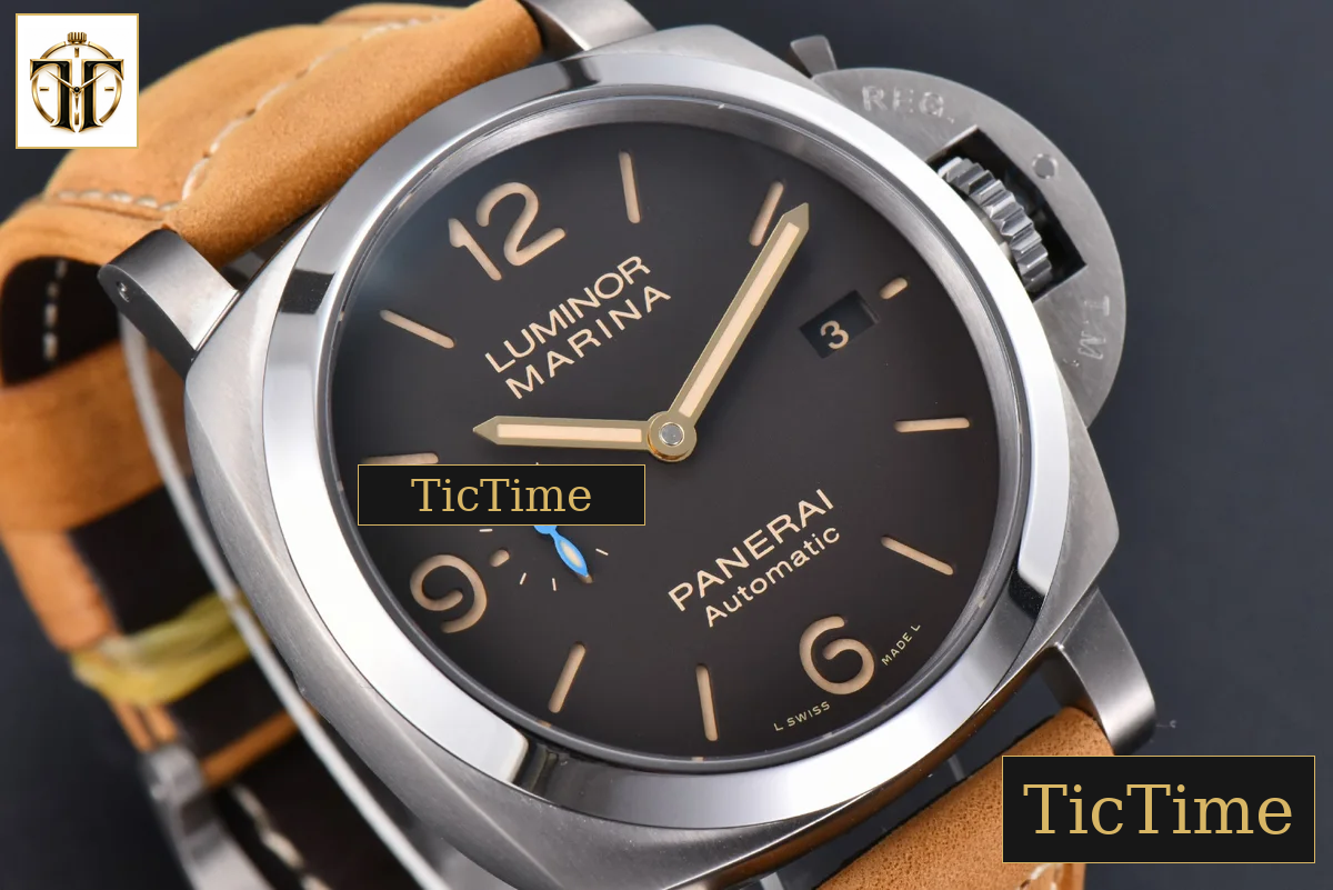 PAM1351 44mm TTF Brown Dial Brown Leather Strap P9001 — foto 13