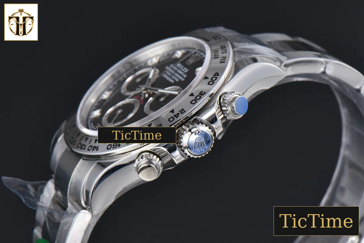Daytona 116509 APSF SS Black Dial Diamond Marker SS Bracelet SH4130 — foto 12