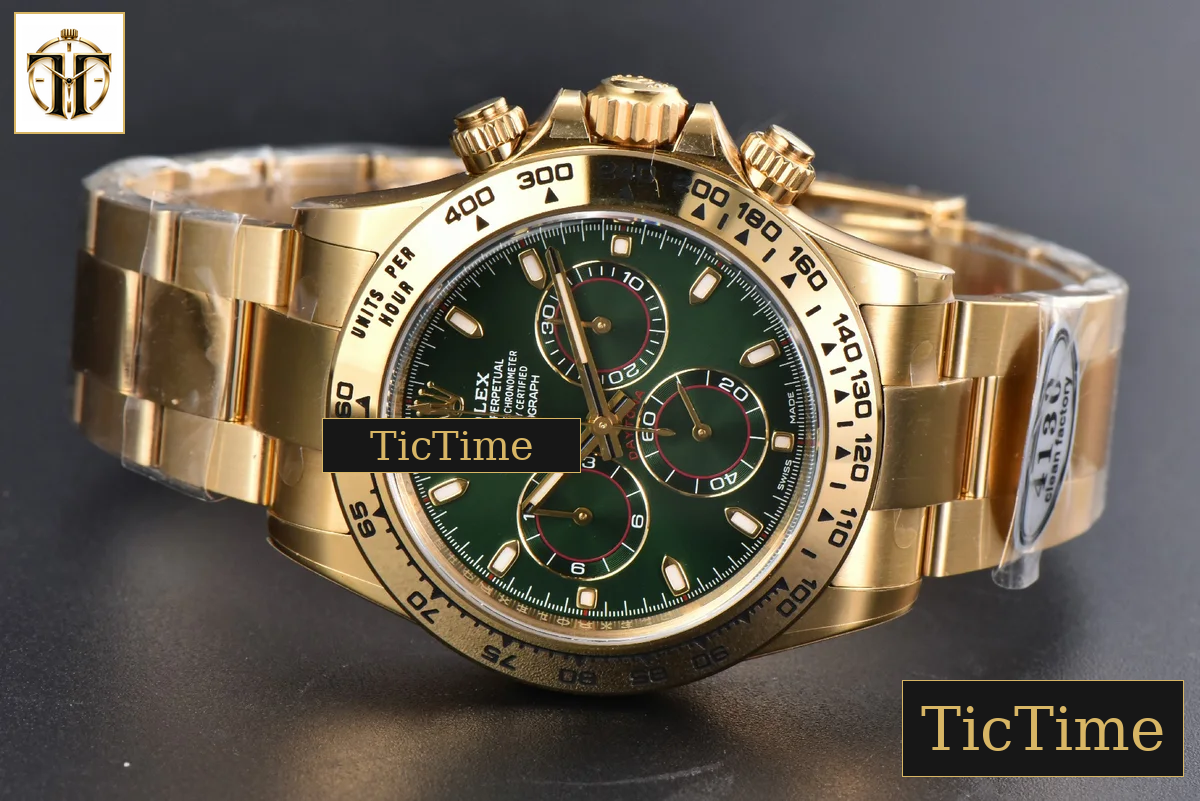Daytona 116508 40mm Clean Factory YG 904L Green Dial YG Bracelet SA4130 — foto 16