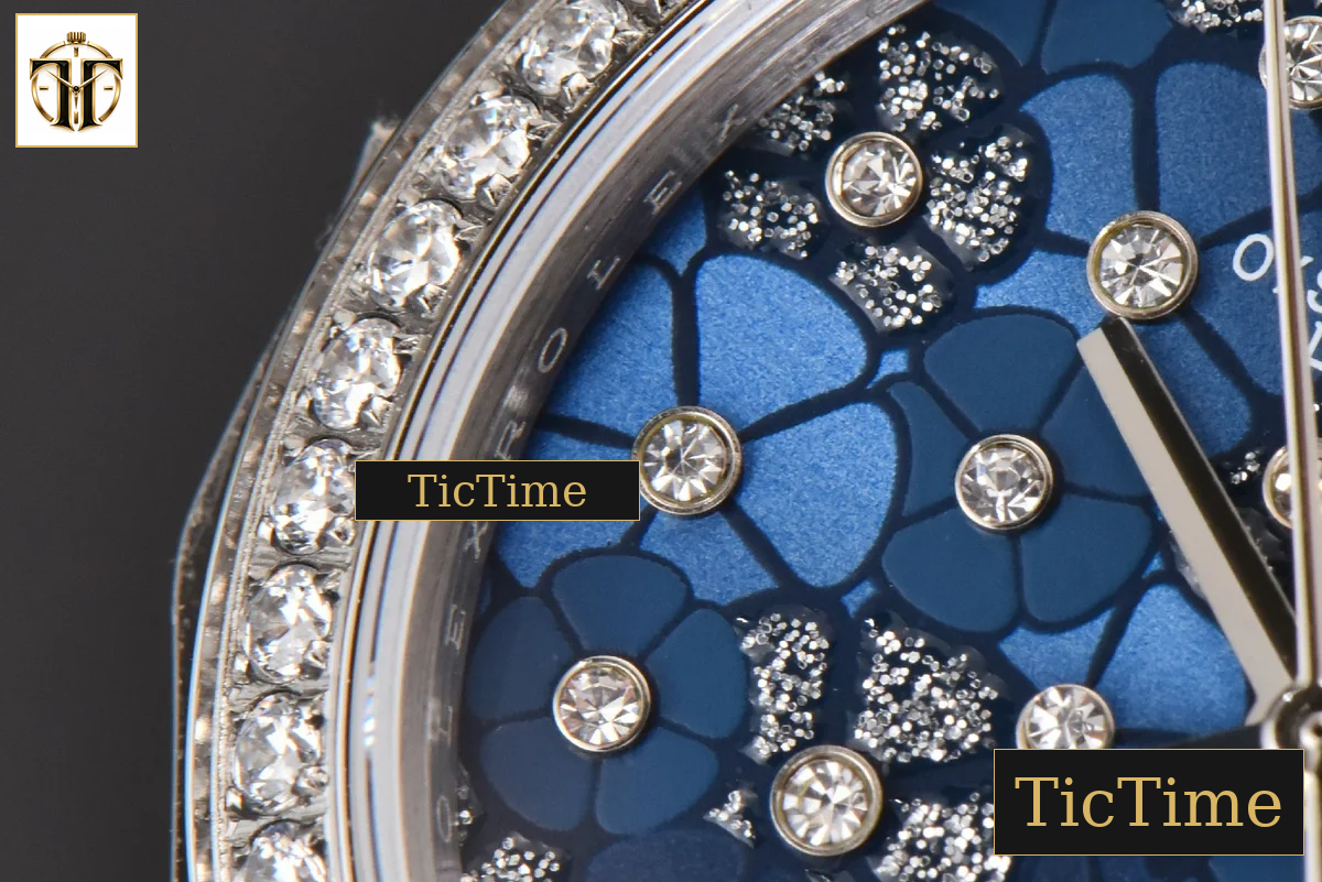 DateJust Ladies 904L 31mm WF Diamond Blue Flowers Dial Diamond Marker Oyster Bracelet A2671 — foto 6