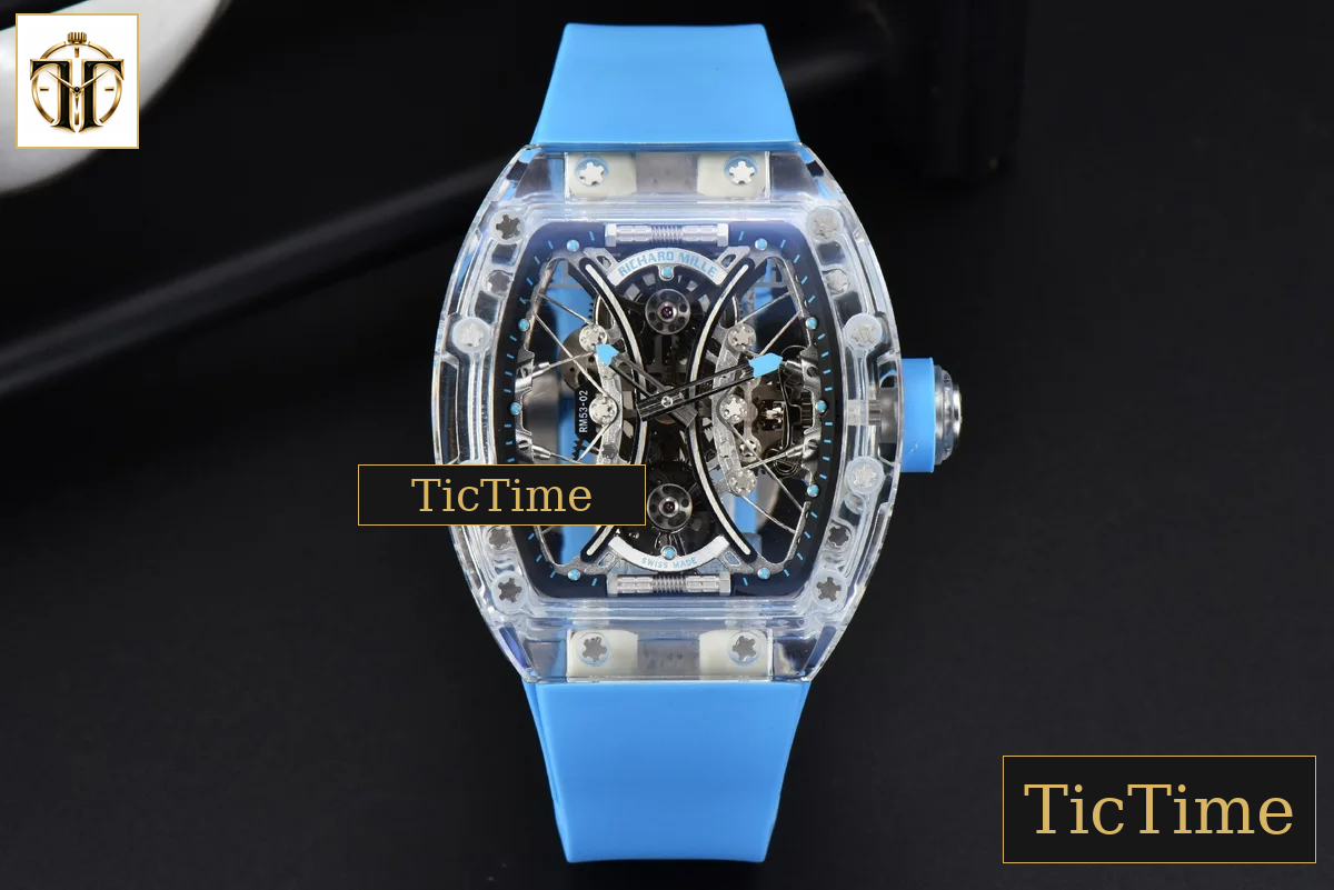 Transparent Case Tourbillon RM053-02 44.5mm JBF Ice Blue Rubber Strap — foto 3