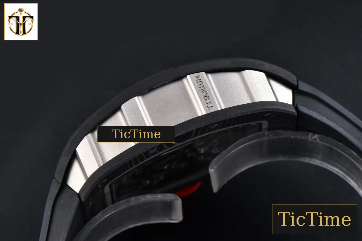 RM055 42.7mm APSF Black Skeleton Dial Black Bezel Red Crown Black Rubber Strap RMUL2 — foto 16