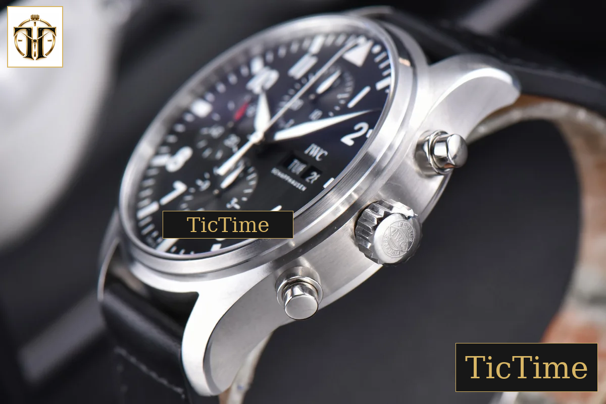 Pilot Chrono Spitfire IW377709 43mm ZF Black Dial Black Leather Strap A7750 — foto 12