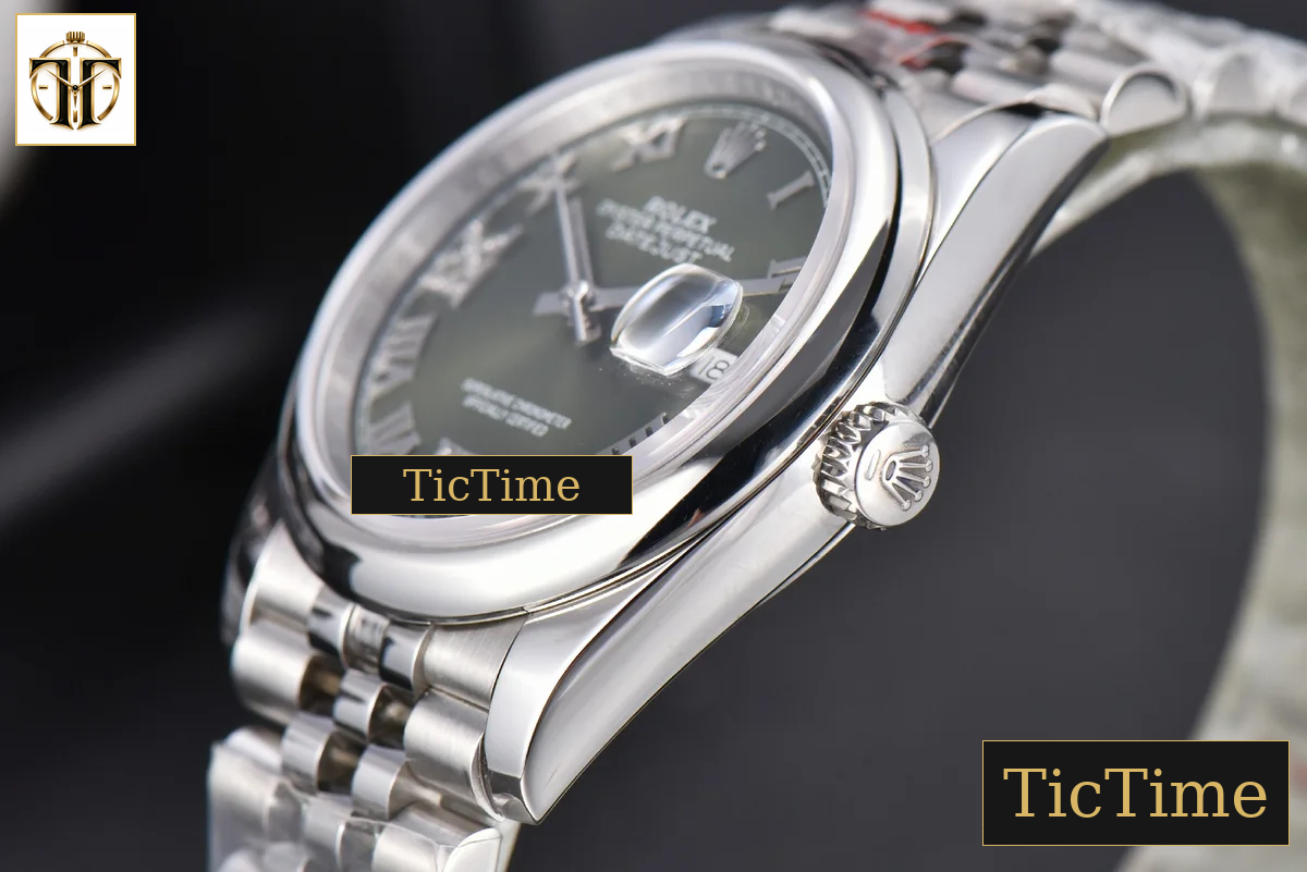 DateJust 36mm GMF SS Smooth Bezel Green Dial Diamond Roma Marker Jubilee Bracelet VR3235 — foto 10