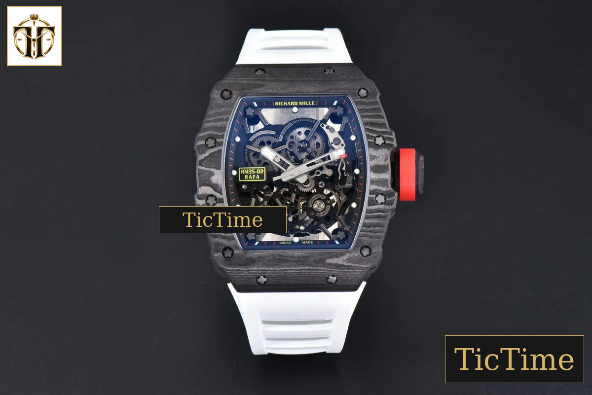 NTPT RM035-02 42mm ZF Skeleton Dial White Rubber Strap NH05A — foto 3