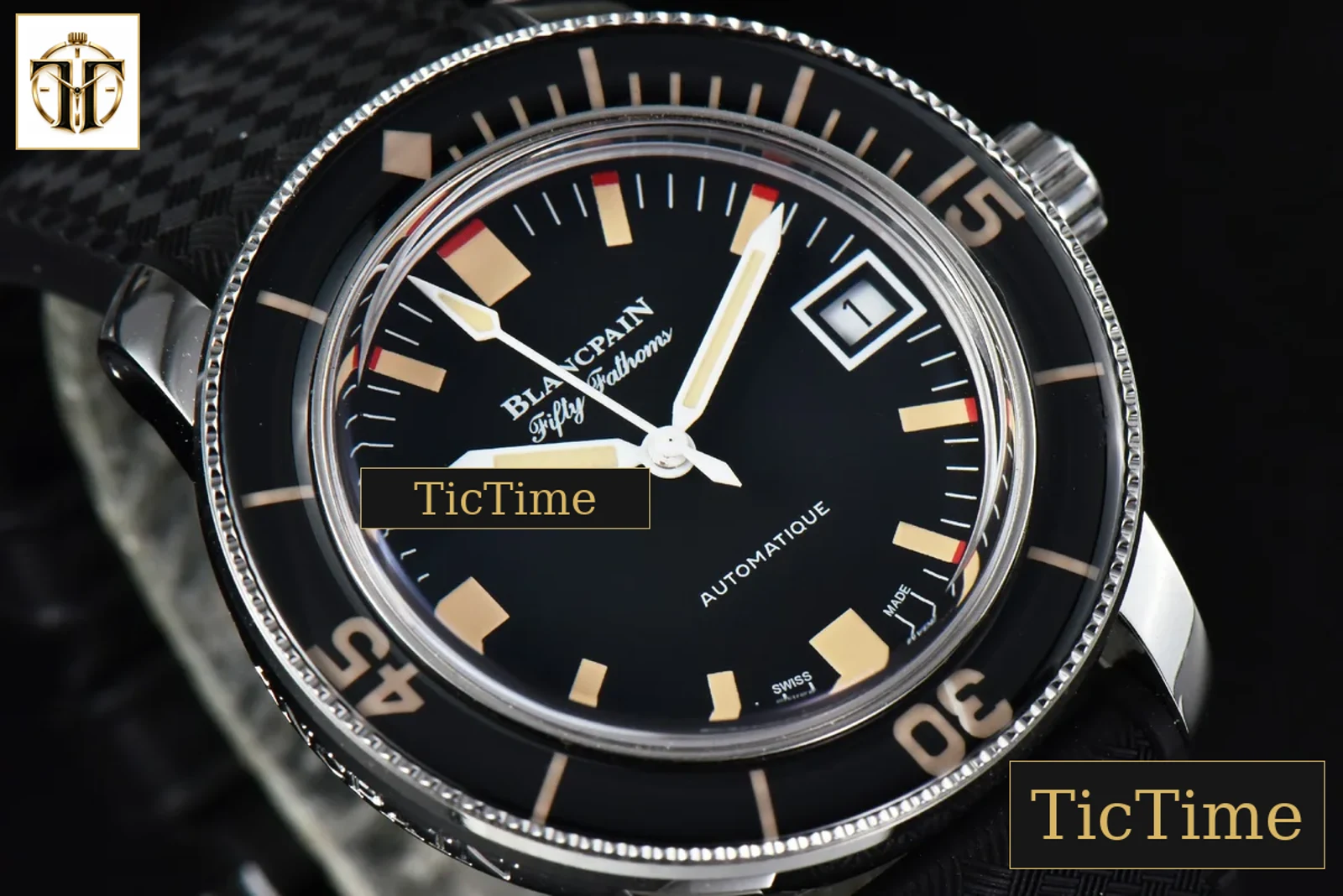 Fifty Fathoms Barakuda 5008B 40mm GSF Black Dial Black Rubber Strap A1151 — foto 10