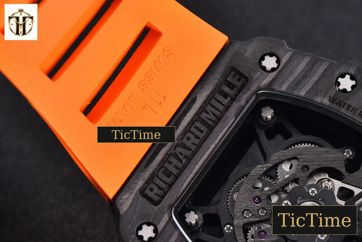 RM035-02 KVF Skeleton Dial Orange Orange Rubber Strap V3 Miyota8215 — foto 17