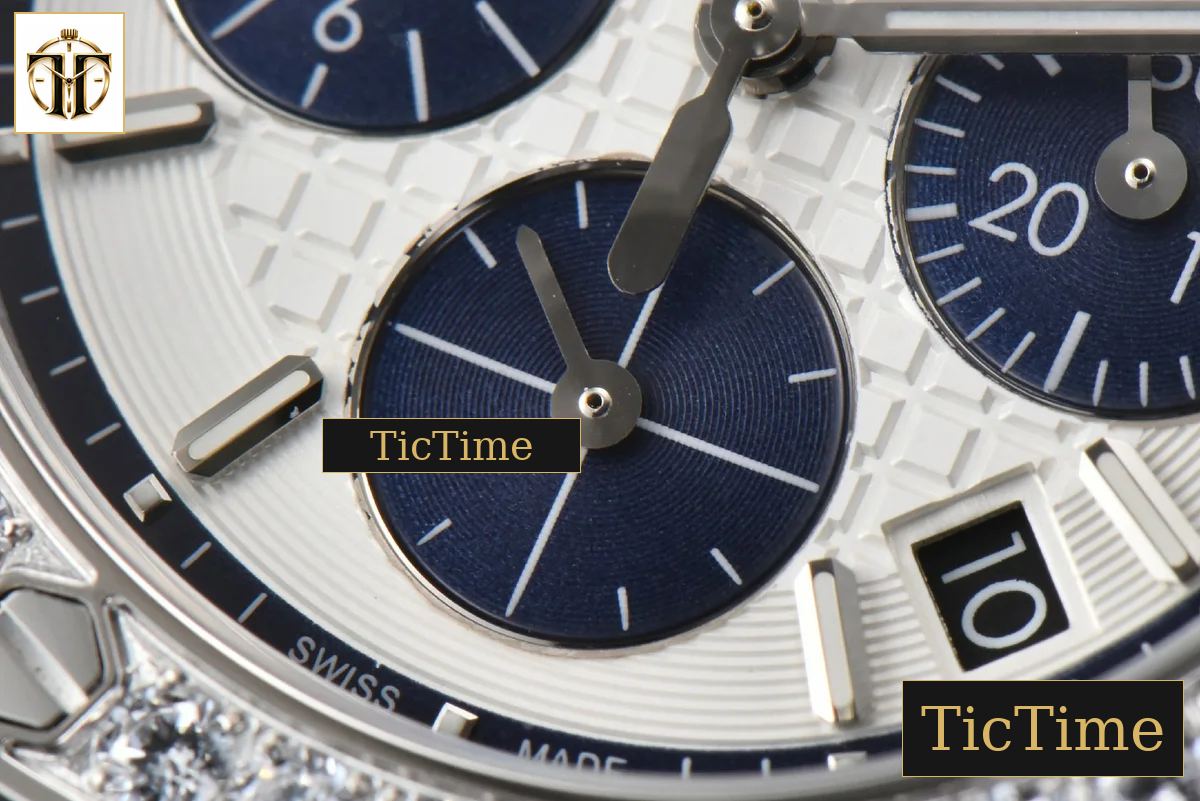Offshore Ladies 26231ST 37mm RXWF Diamond White Dial Blue Subdial White Rubber Strap Quartz — foto 8