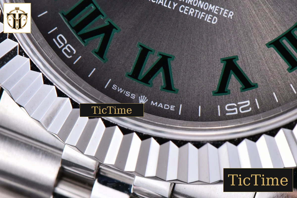 Datejust 41mm GMF SS Wimbledon Gray Dial Green Marker Fluted Bezel Jubille Bracelet VR3235 — foto 10