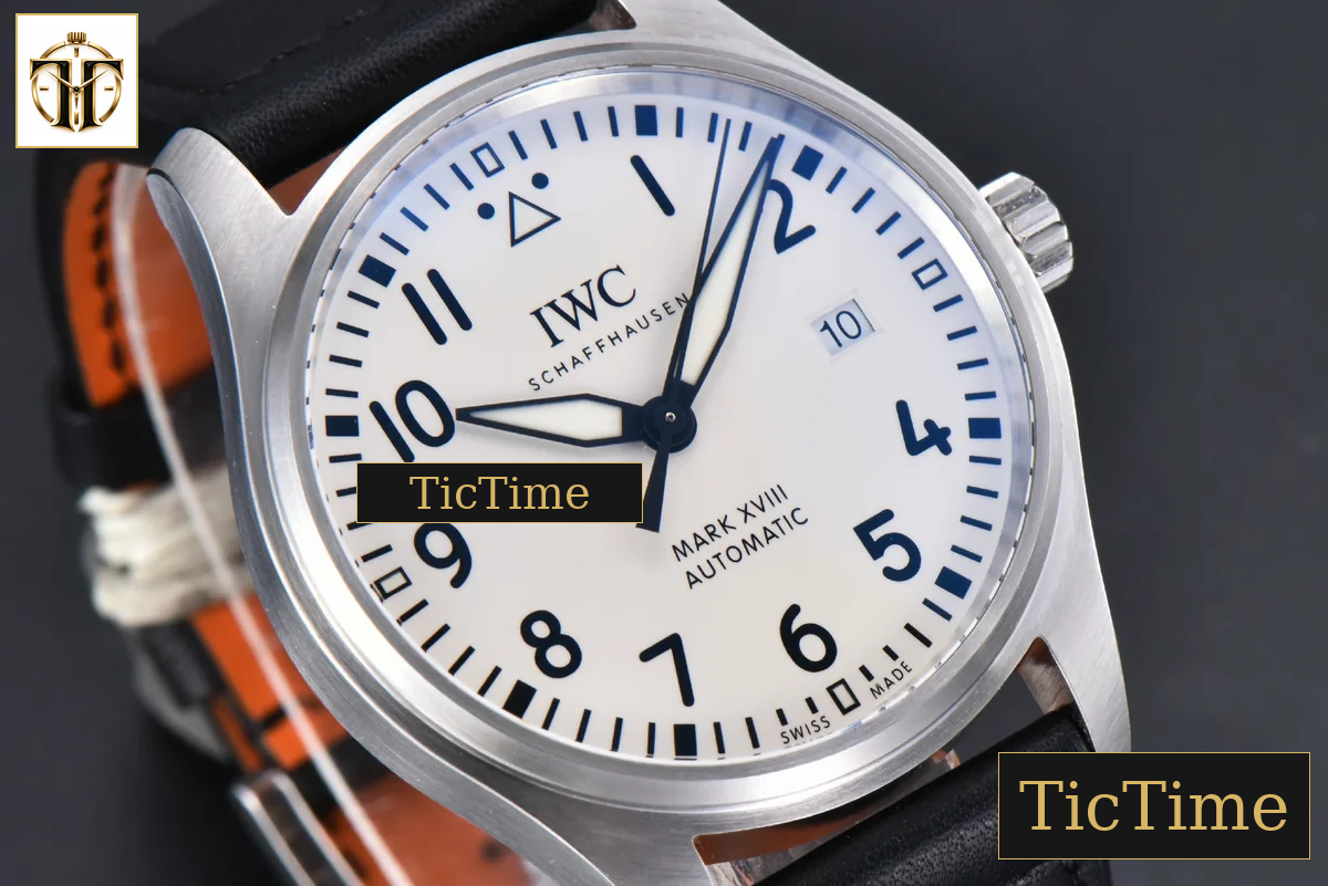 Mark XVIII IWC327012 40mm V7F White Dial Black Leather Strap A2892 — foto 12