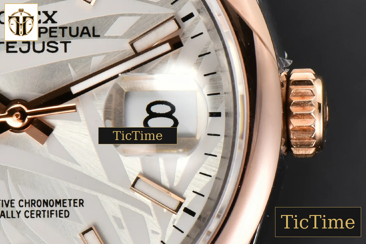DateJust 36mm BPF RG/SS Smooth Bezel Silver Plam Dial Jubilee Bracelet A2824 — foto 9