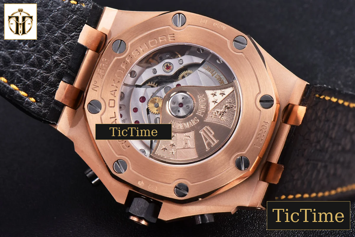 Royal Oak Offshore 26470OR 44mm JF RG YG Dial Black Subdial Black Leather Strap A3126 — foto 16