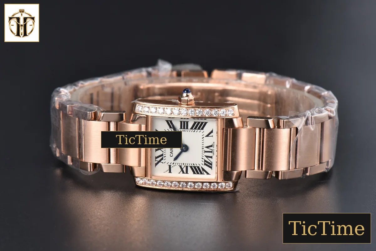 Tank Francaise Small 25.7mmx21.2mm 8848F Diamond Bezel RG Bracelet Quartz — foto 12