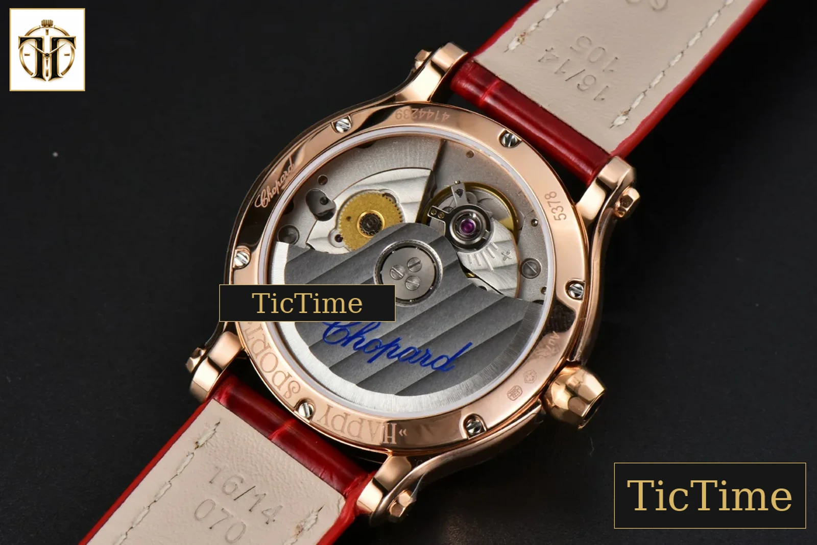 Happy Sport Automatic 33mm HWF RG White Dial Red Leather Strap A2892 — foto 22